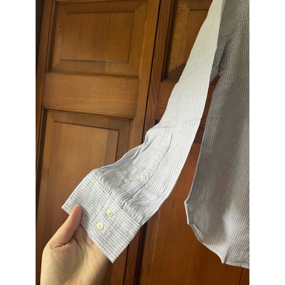 NWT Untuckit Women's Striped Button Angelen Linen Shirt Long Sleeve White Size 6 - Picture 4 of 10